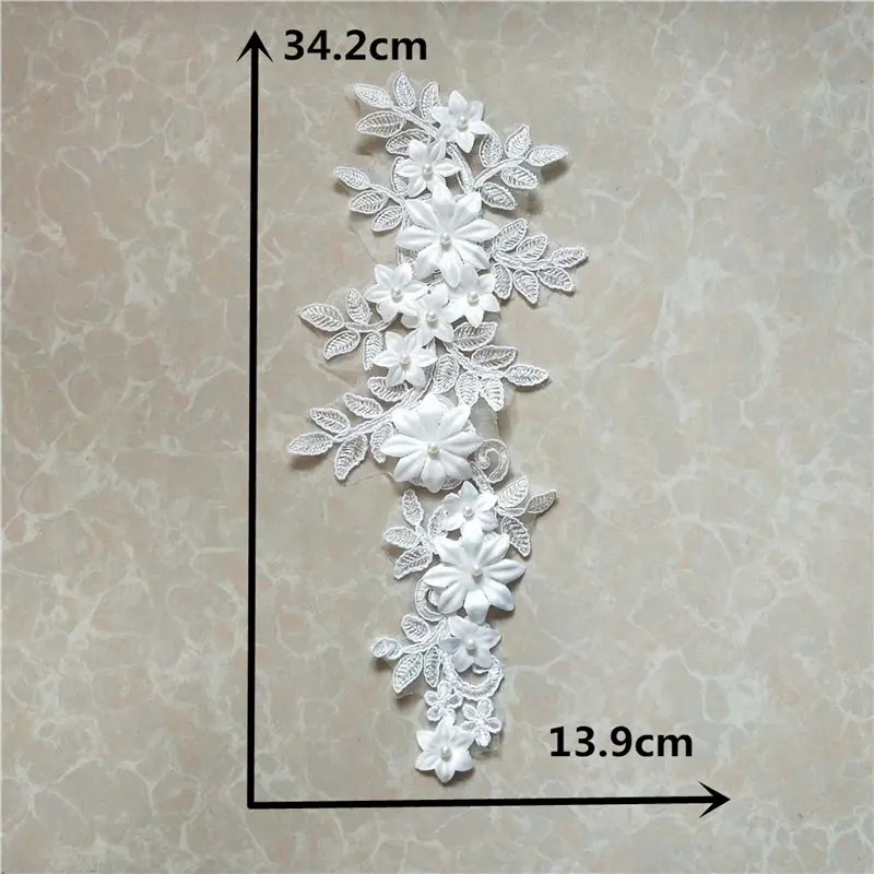 Новое поступление 3D цветок Жемчуг белый кружевной воротник высокое качество швейная ткань аксессуары Принадлежности для декора ремесло аппликационный костюм - Цвет: YL1256