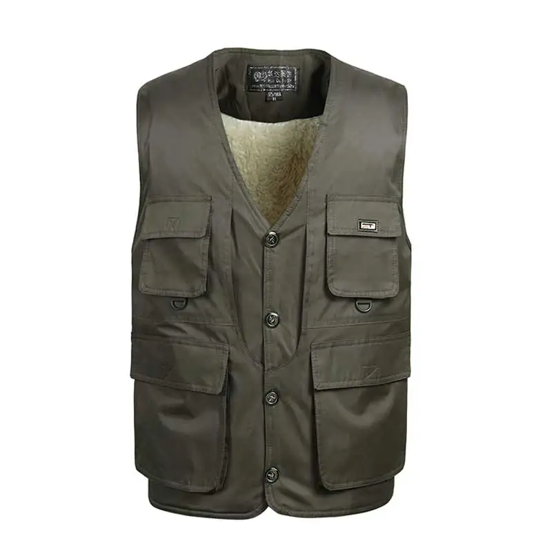 

Zozowang loves solid stand collar zipper loose plus size autumn winter vest men short fashion keep warm winter waist coat men