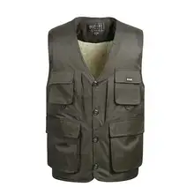 Zozowang loves solid stand collar zipper loose plus size autumn winter vest men short fashion keep warm winter waist coat men