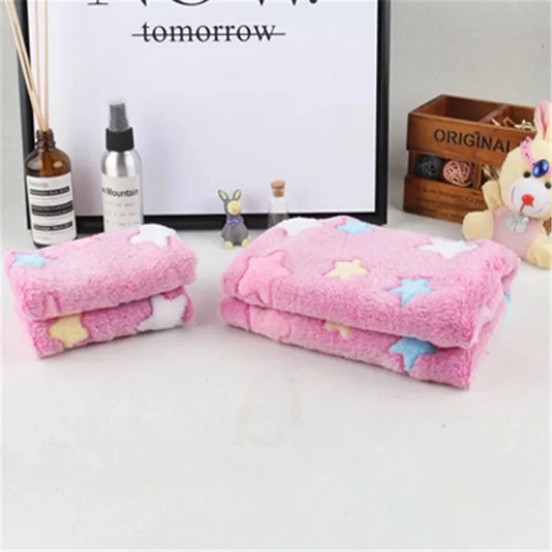 

2019 New 1Pc Pet Star Pattern Mat Small Large Paw Bone Print Cat Dog Cushion Fleece Soft Blanket Bed Hot Sale
