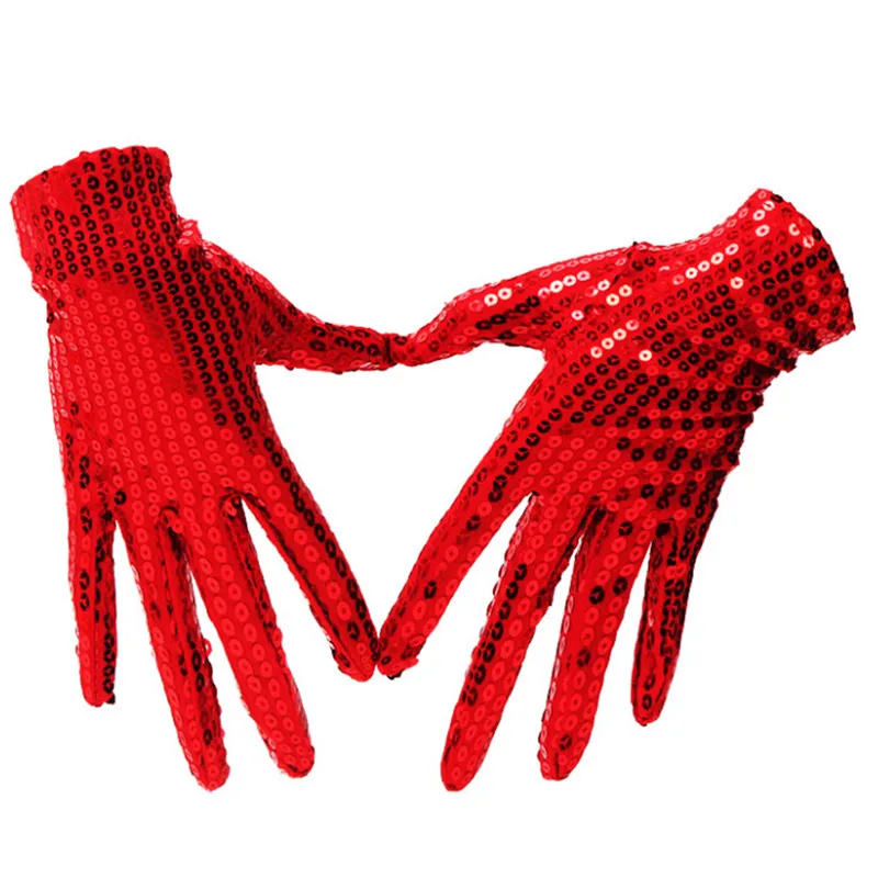 1 Pair Michael Jackson Sequined gloves Evening Party Costume Gloves dance at the kindergarten's Kids Gloves 10 colors