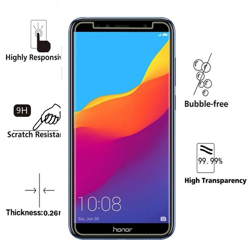 Для Huawei Honor 7C защитное стекло huavei y7 prime 2018 7x 6a 5a 7i 9i 5x 4x 4c play note10 nova 2lite защита