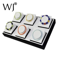 ДЕРЕВЯННЫЙ Jewelry Дисплей витрина для браслет ножной браслет презентации подставки, Держатели Стойки подходят 6 шт. на лоток Box Организатор