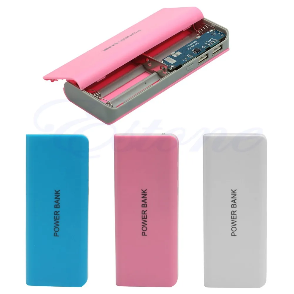 

1Pc 13000mAh USB Dual Portable Power Bank Kit 5x18650 Battery Charger For Cell Phone