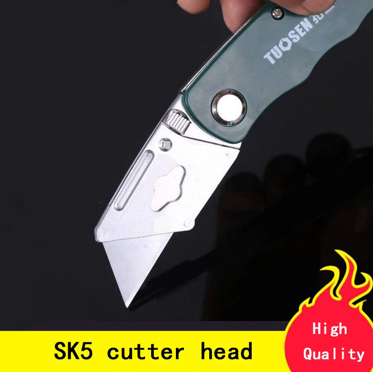 

1set Stainless Steel Folding Utility Knife Woodworking Outdoor Camping w/ Five Blades dropshipping Cutting Tools Office School
