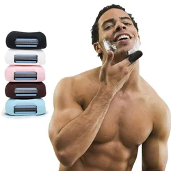 Portable Finger Beard Whiskers Shaver Silicone Mini Razor Travel Use Multifunctional Toothbrush Cover Facial Hair Trimmer Shaver