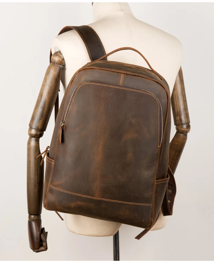 MAHEU Vintage Crazy Horse Lederen Rugzak Voor Mannen Reizen Echt Lederen Rugzak Koeienhuid Rugzak Voor Laptop Schooltas Jongen MAHEU Vintage Crazy Horse Lederen Rugzak Voor Mannen Reizen Echt Lederen Rugzak Koeienhuid Rugzak Voor Laptop Schooltas Jongen