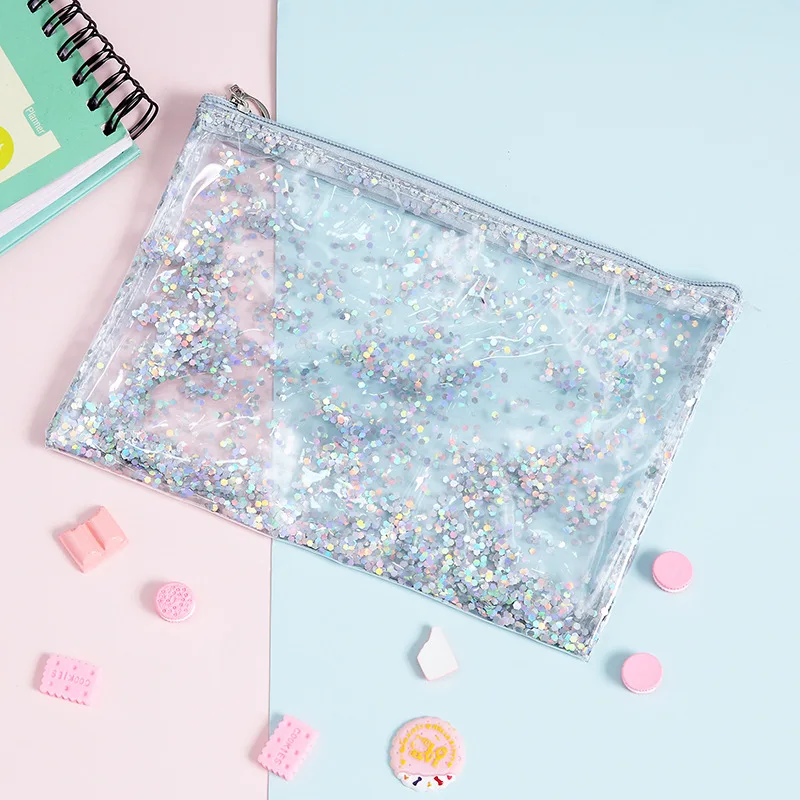 شفافة pvc الحقيبة المكياج للنساء انتقلت الترتر مخلب يد السفر حقائب للزينة كبيرة حقيبة مستحضرات تجميل للرجال القلم حالة