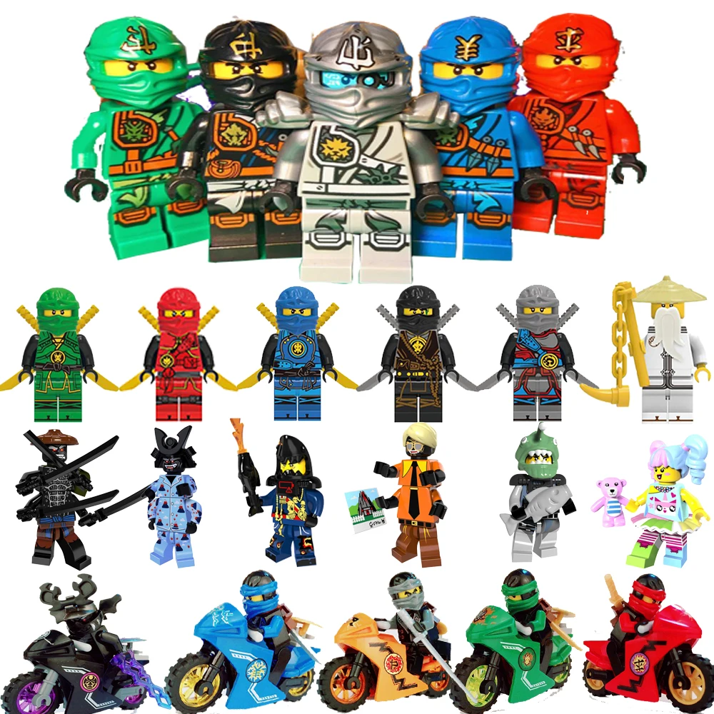 

LEGOing Ninjago Motorcycle Figures Ninja playmobil original model enlighten Compatible LegoINGly Building Blocks Childern Toys