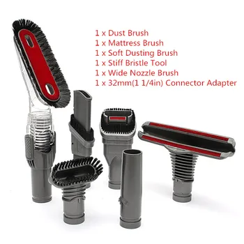 

New 6pcs/lot Dust Brush & Mattress & Soft brush & Stiff Bristle & Nozzle & Adapter For Dyson Vacuum Cleaners Allergy Tool
