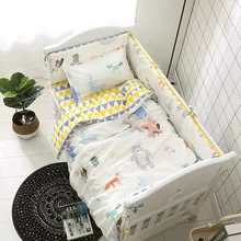 Промо-акция! С героями мультфильмов, 6-9 шт. белье для детской кроватки, комплект для малышей с рисунком героев мультфильмов обучения Стёганое одеяло/подарок для малышей/кормящих комплект целый набор