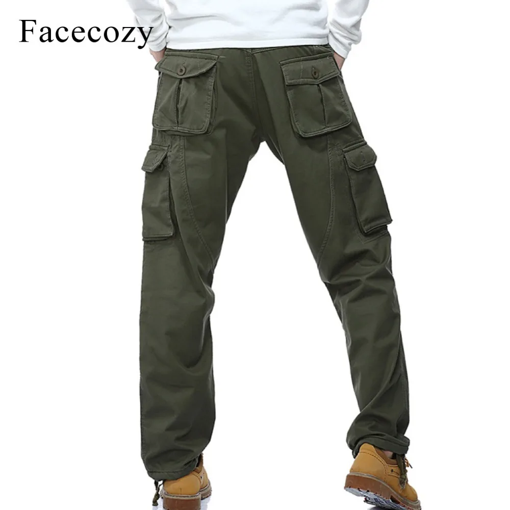 Facecozy мужские зимние теплые хлопковые спортивные брюки толстые флисовые для