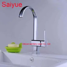 2016 новый 360 град. вращаться топ продажи матовый хром водопад ванной бассейна кран на бортике одной ручкой раковина смеситель