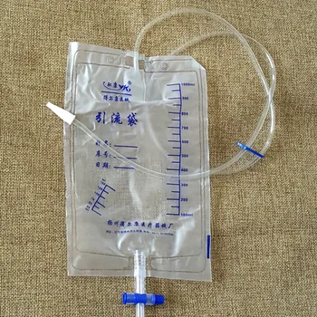 

free shipping 20 pcs single use disposable Thick drainage urine bag no backflow 1.1m 1000 ml urine collection bag free shipping