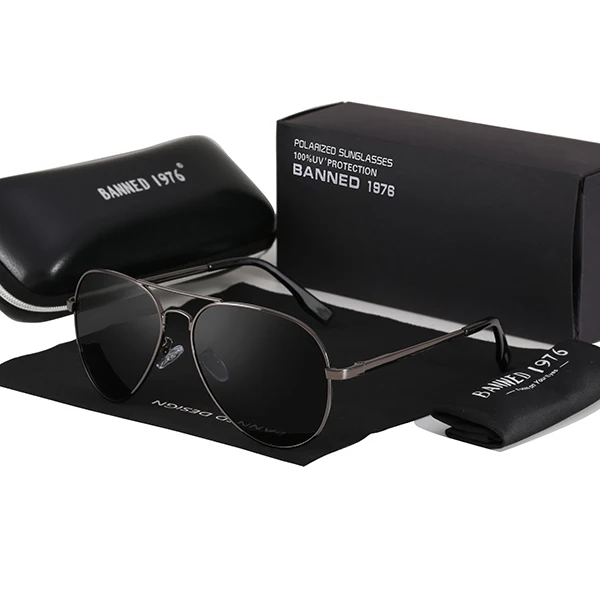Высокое качество HD поляризованные дизайнерские брендовые солнцезащитные очки для женщин и мужчин винтажные классические солнцезащитные очки feminin новые оттенки oculos de sol - Цвет линз: gun black