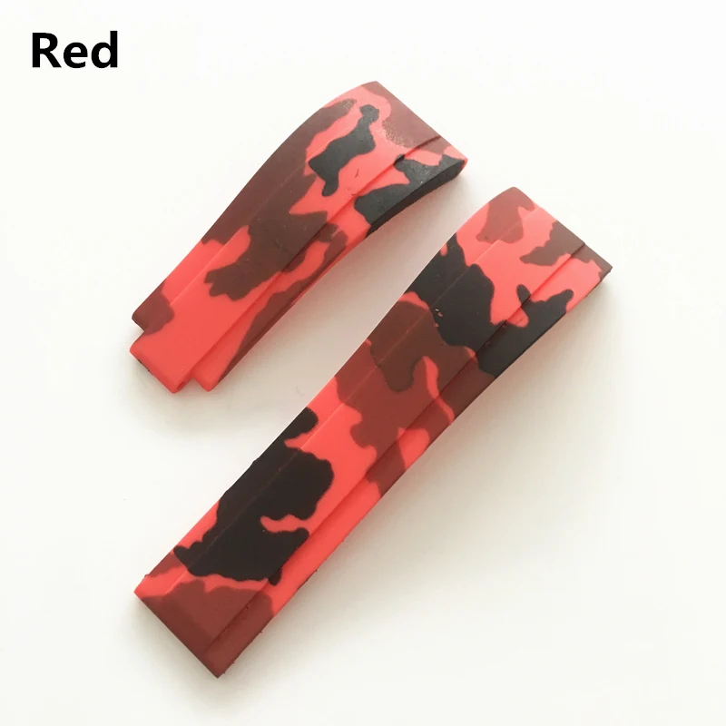 20mm Black Green Blue Red Gray camo silicone Rubber Watchband watch band For Role Strap Daytona Submariner GMT OYSTERFLEX Belt