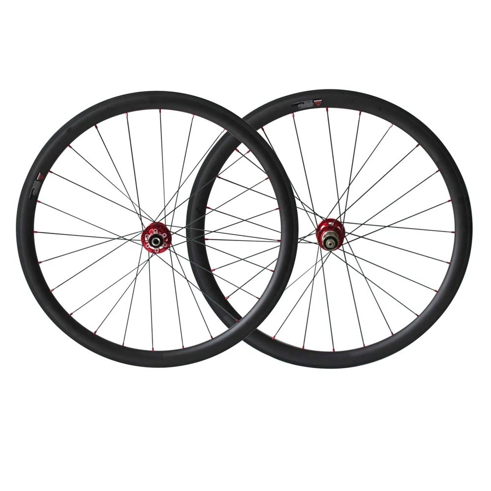 Excellent 700C Carbon Disc Wheels 24mm 38mm 50mm 60mm 88mm Tubular Or Clincher Cyclocross Carbon Bike Disc Wheelset 6 Bolts 6