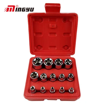 

14pcs Type E Gear Sleeve Set 6.3mm 10mm 12.5mm Hex Socket Set For Repair Tools CR-V Adapter Torque Spanner Ratchet Wrench Socket