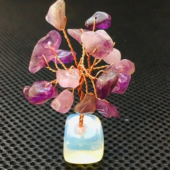 

60-70mm NATURAL Purple crystal quartz gemstone TREE REIKI Healing
