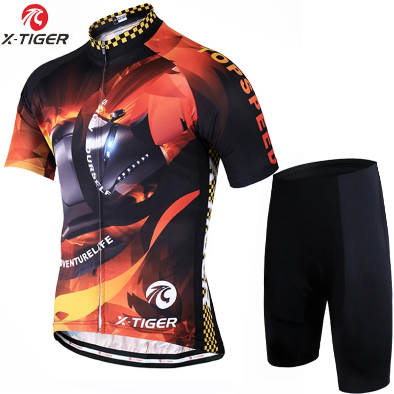 Jersey and Pant X-Tiger Pro, комплект для велоспорта, дышащая майка для велогонщиков, быстросохнущая велосипедная одежда с короткими рукавами, летняя велосипедная одежда - Цвет: Jersey and Pant