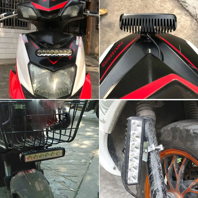 Светодиодный мотоциклетный головной светильник для мотокросса ATV Dirt Bike дневной ходовой Точечный светильник противотуманная фара универсальная для KTM YAMAHA KAWASAKI BMW