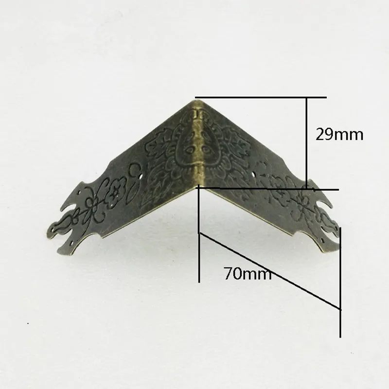 Винтажный чехол для багажа, угловая коробка, узорные углы, декоративные кронштейны, декоративная коробка для мебели, бронзовый тон, 4 шт