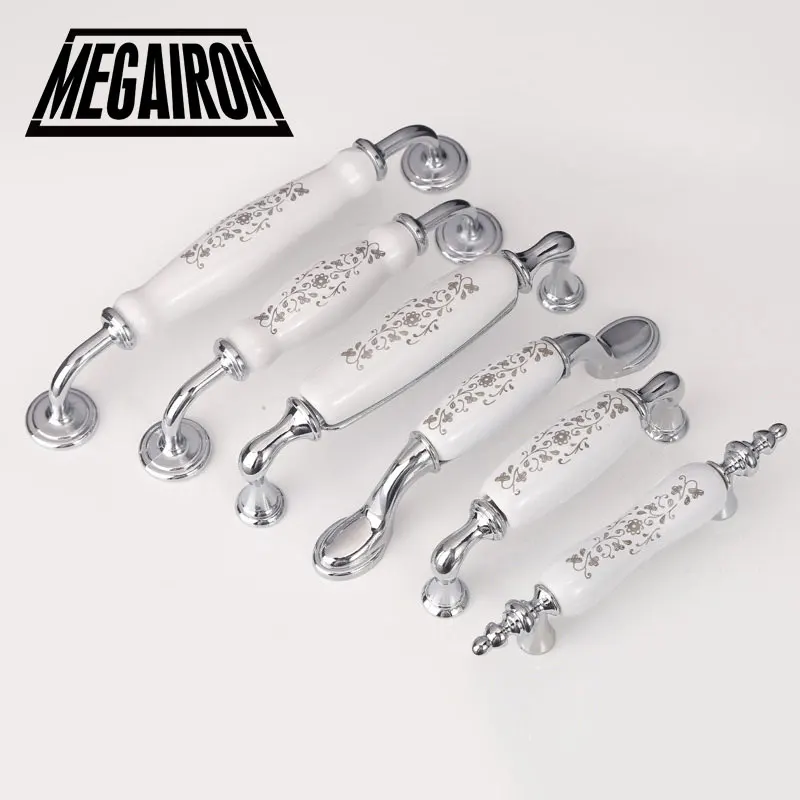 MEGAIRON European Door Handles White Door Handles Ceramic