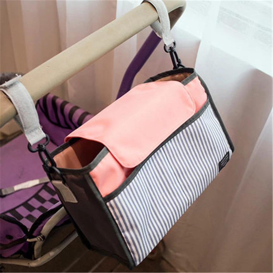 Keenso Multifunctional Baby Stroller Storage Bag Zipper Embroidery Reusable Handbag Nappy Bag (Bear Bag
