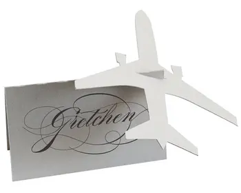 

3D Airplane place cards rustic Wedding Party Escort Tent seating table number card Placecardsp001