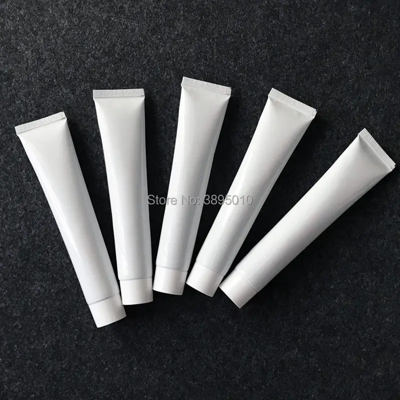 

50g/50ml White Plastic Squeezable Empty Toothpaste Refillable Soft Tube, DIY Cosmetic Dentifrice Storage Hose Soft tube F1062