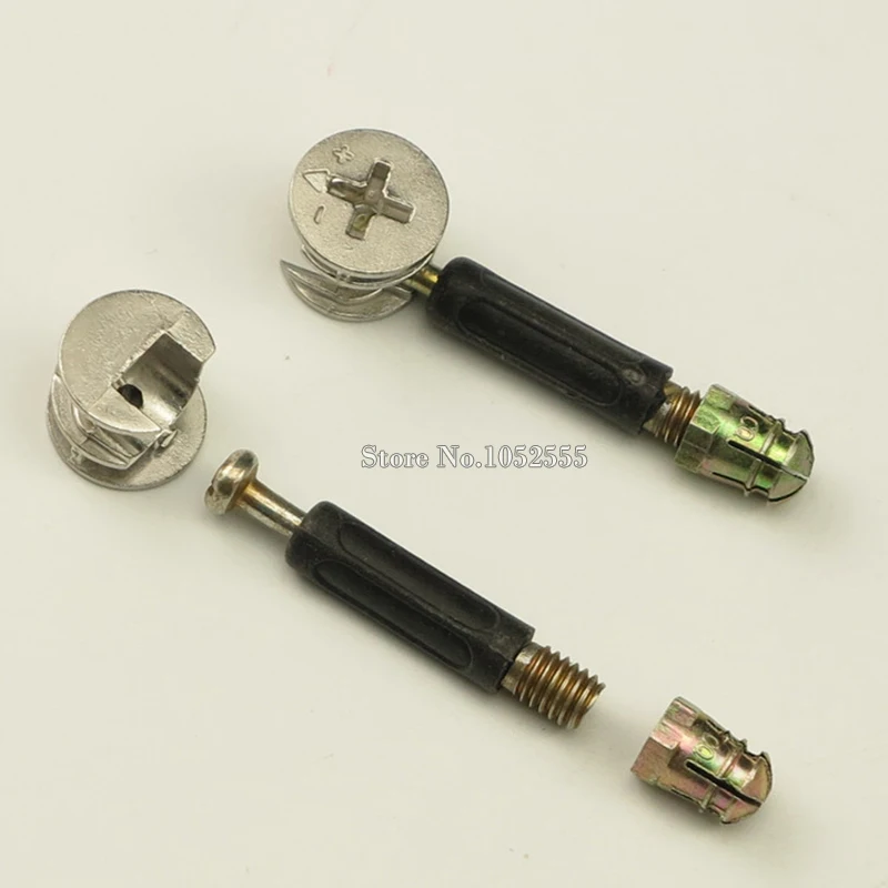 100Set 3 in 1 Furniture Connecting Fittings 40mm Rod Connector Cam