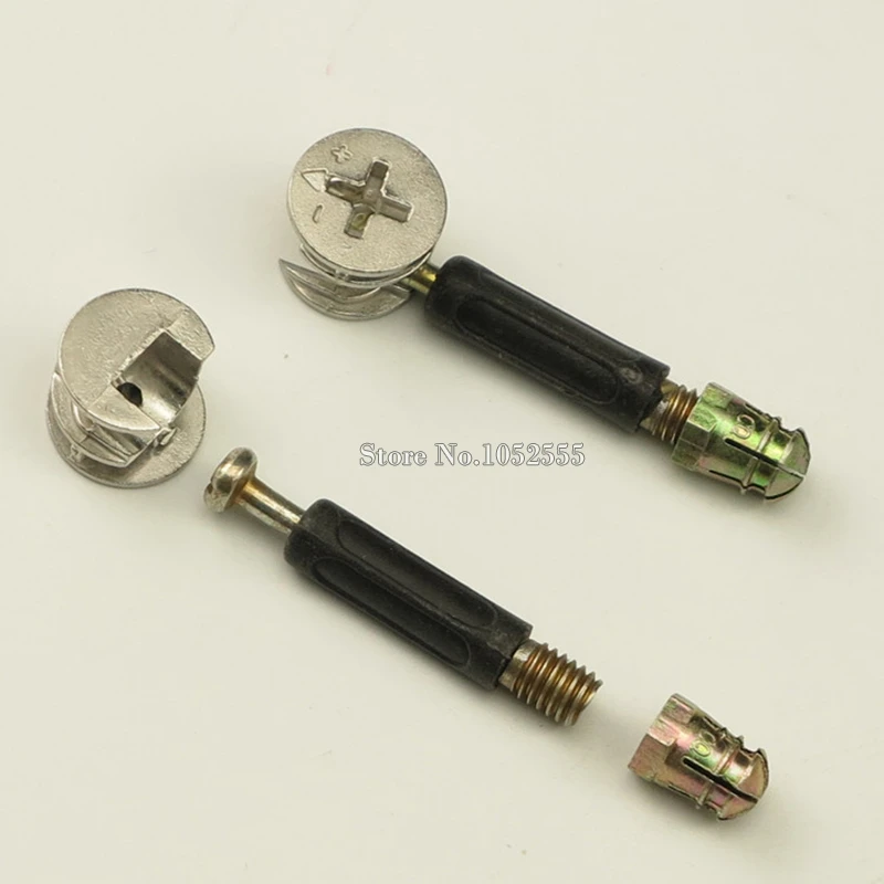 100set 3 In 1 Furniture Connecting Fittings 40mm Rod Connector Cam