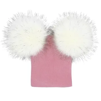 

Christmas hat Infant Baby Girls Boys Crochet Knit Winter Warm Faux Fur Ball Hats Beanie Cap baby hat winter Dec 8