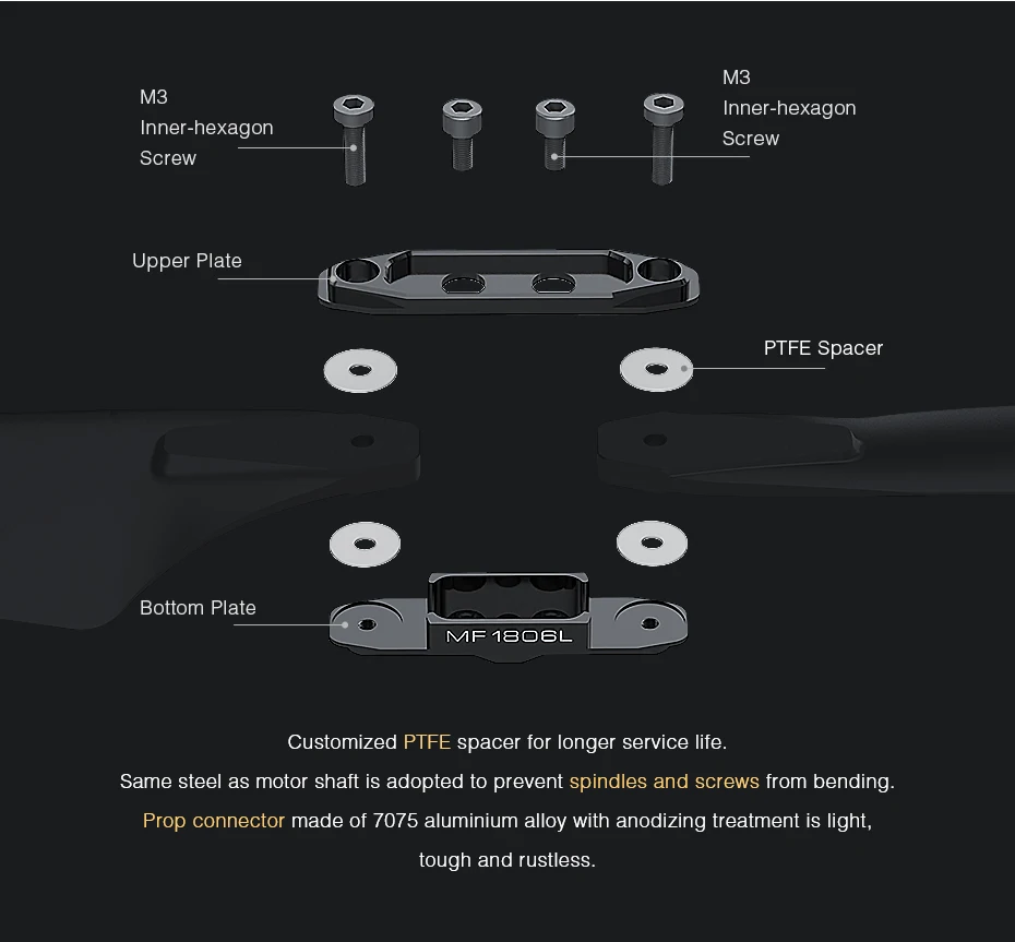 Carbono para rc T-motor Novo Lançado Polímero Dobrável Hélice x * Multi-rotores Vtol Multicoptor Drone Mf1806 11 Cheap Peças e Acessórios