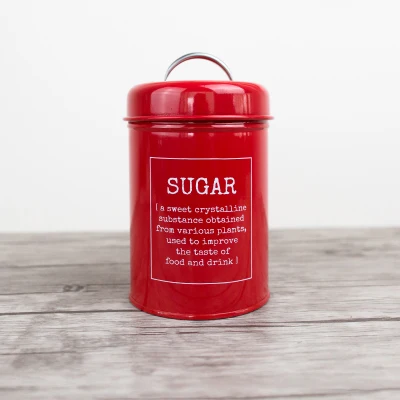 Нержавеющая сталь закупориваемая банка чай накопительные банки Caddy двойная крышка канистра коробка сахар конфеты кофе контейнер для еды снэк-бак - Цвет: red Suger