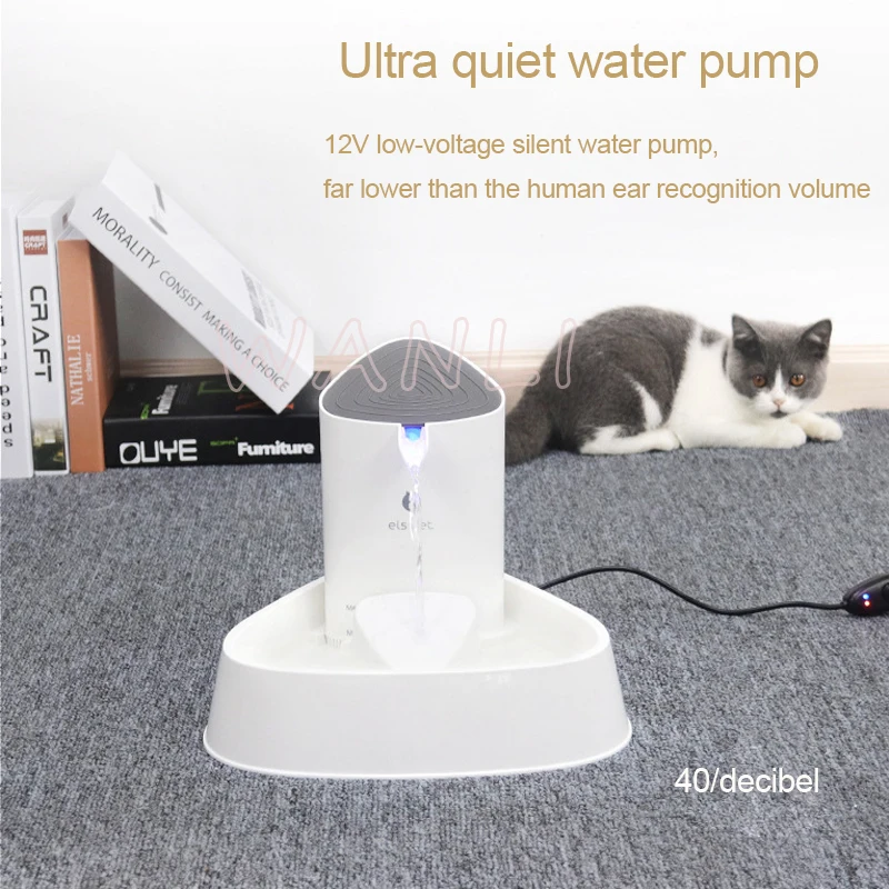 Led Lamp Beads Pet Smart Drinking Fountain Cat Dog Electric Circulation Silent water Dispenser Four-fold filter