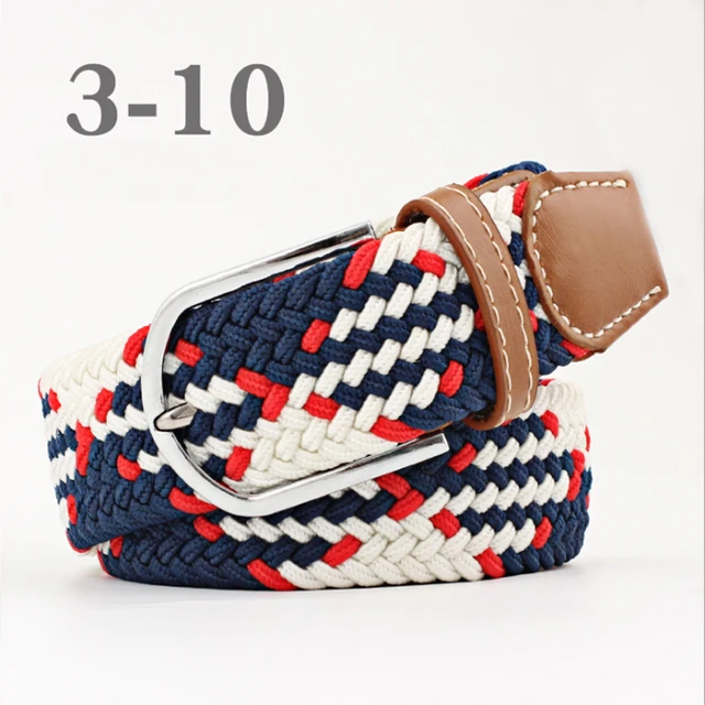 ZLD 60 Colors Female Casual Knitted Pin Buckle Men Belt Woven Canvas Elastic Expandable Braided Stretch Belts For Women Jeans 18
