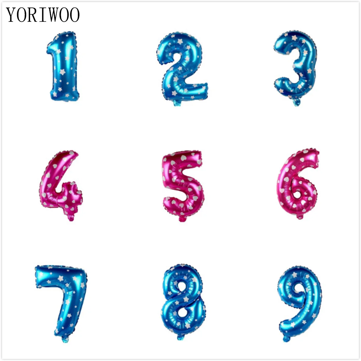 

YORIWOO 30inch Blue Pink Number Foil Balloons Helium Babyshower 1 2 3 4 5 6 7 8 9 Years Children Birthday Party Decorations Kids