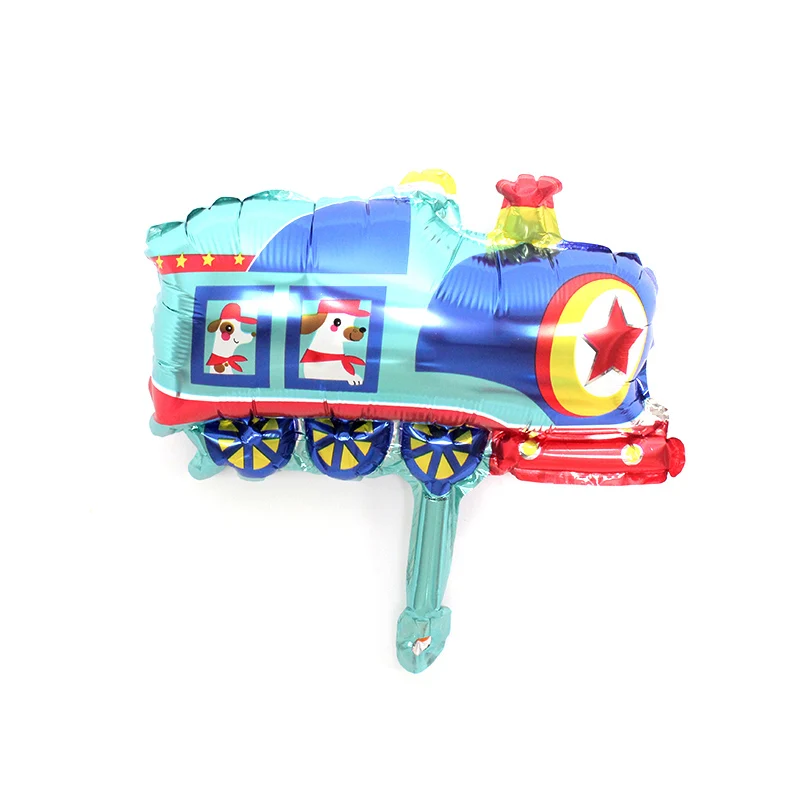 16 дюймов перевозка автомобилей воздушные шары для малышей с изображением пожарной машины полицейская мини-шар для школьного автобуса бак День рождения украшения Дети globos - Цвет: mini train