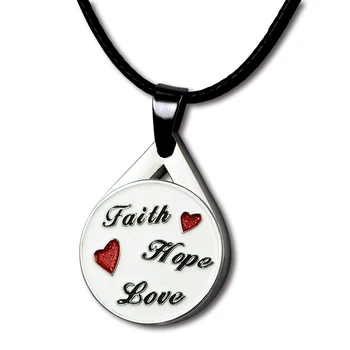 

Golf Ball Mark Necklace for Ladies Golfer Black Cotton Cord Gof Necklace