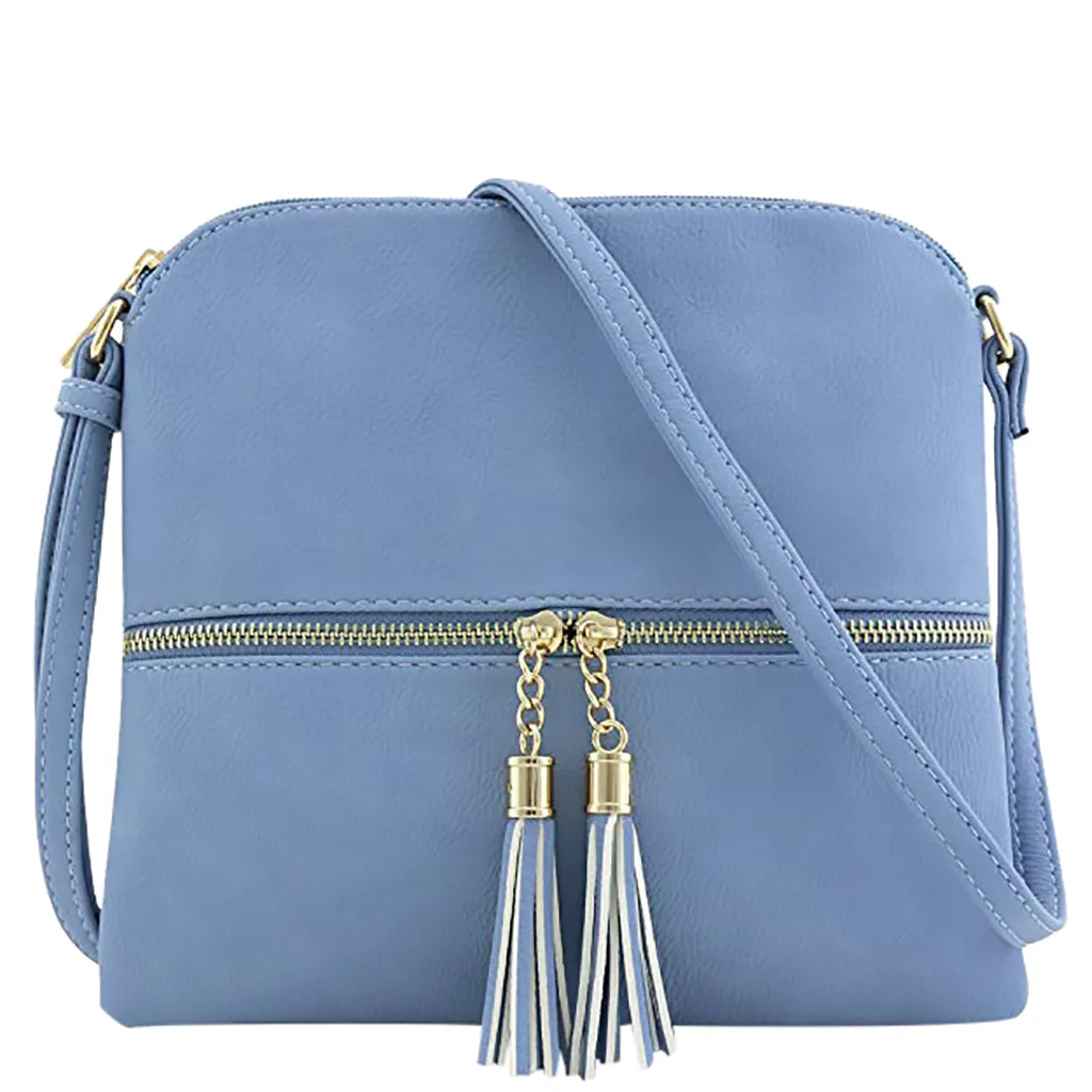 

Xiniu famous brand women shoulder bag Women Leather Tassel Crossbody Bag Pure Color Shoulder Bags Messenger Bag bolsas femininas