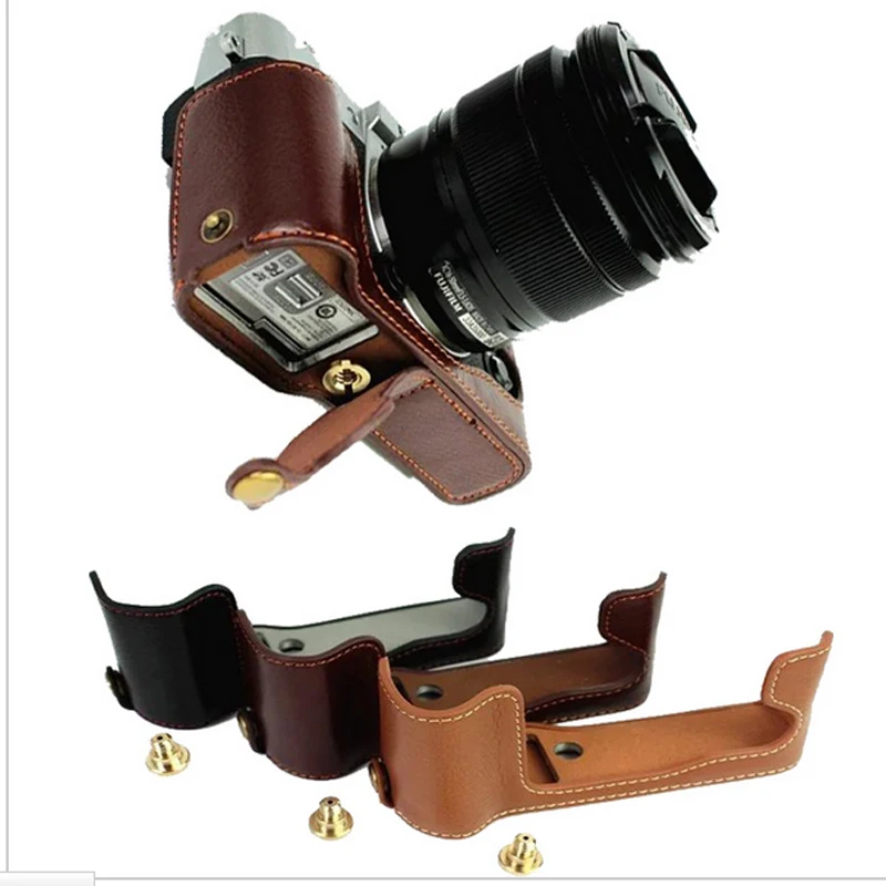 

Genuine Leather Camera Case For FujiFilm Fuji X-T10 XT20 XT-20 XT-30 Leather Camera Half Bag Body Set bottom Cover Open battery