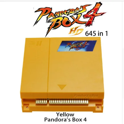 Новейший мульти конвектор, CGA/VGA выход Pandora's Box 4 645 в 1 JAMMA аркадная игра доска - Цвет: Цвет: желтый