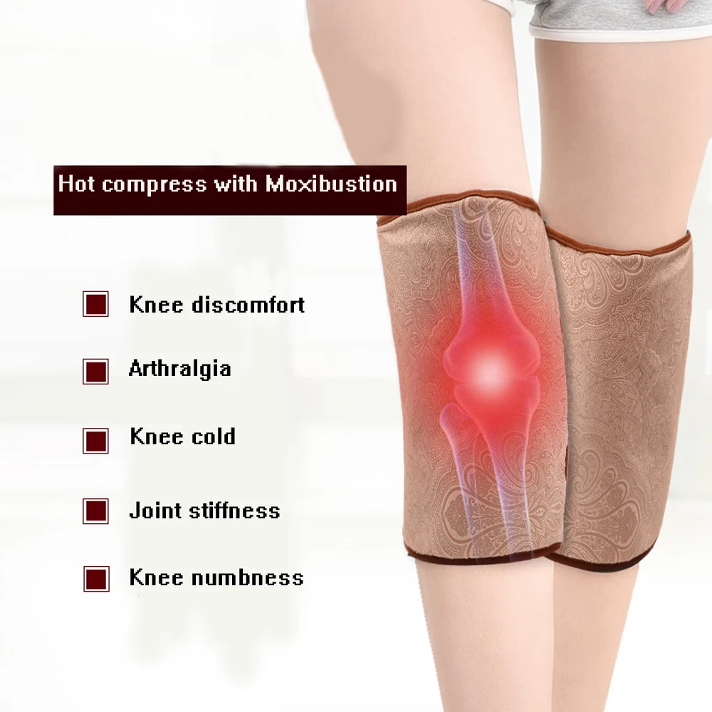 

Health Care 1 Pair Electric Heating Knee Pads moxibustion Therapy Arthritis Rheumatism 220V Adjustable Temperature Knee warm pad