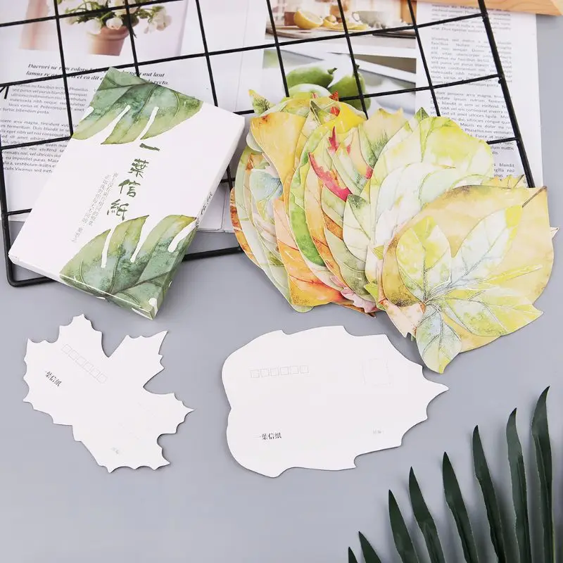 

30 Sheets Lovely Leaf Postcard Letter Birthday Gift Card New Year Wish Message Poster Cards Girls Gifts