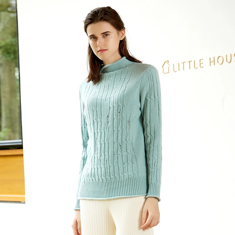 2018 De Femmes Pull gray Nouveau Cachemire Hiver Automne Creux Blue Style En Khaki rose Red YqqrE