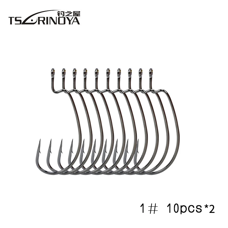 TSURINOYA Высокоуглеродистая сталь Кривошип крюк широкий живот Кривошип крючки черный никелевый крюк для мягкой приманки Рыболовная Приманка Крючок 20 шт - Цвет: Красный