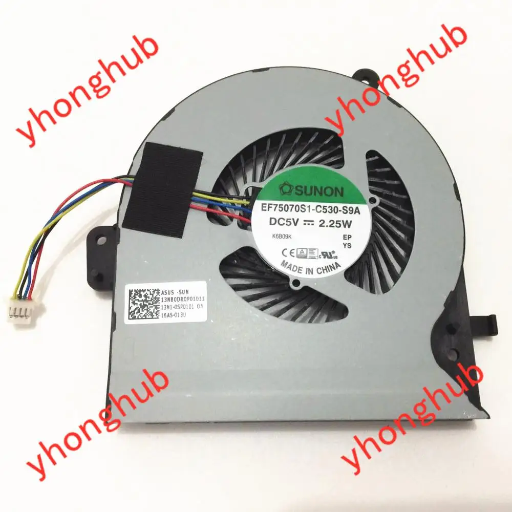 

SUNON EF75070S1-C530-S9A S5V S5VT DC 05V 4-wire Server Laptop Cooler Fan