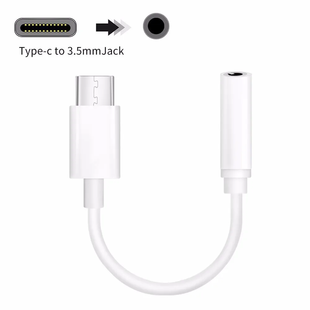 

Type-C to 3.5mm Earphone cable Adapter usb 3.1 Type C USB-C male to 3.5 AUX audio female Jack forXiaomi 6 Mi6 Letv 2 pro 2 max2