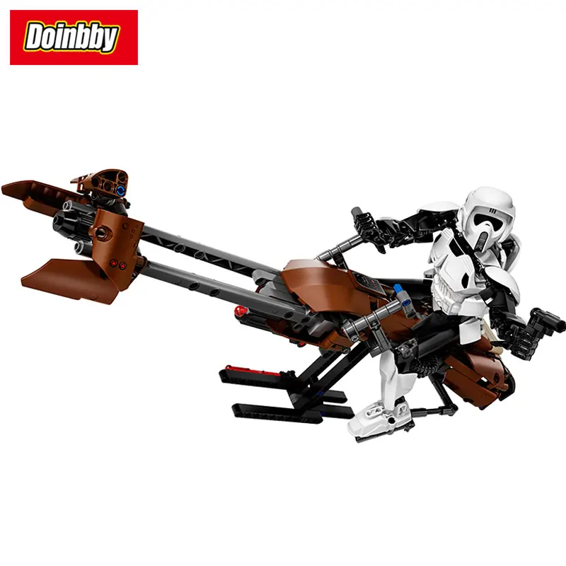 

New KSZ 321 Movie 452Pcs Scout Trooper & Speeder Bike Figure Building Block Toys Compatible Legoings Star Wars